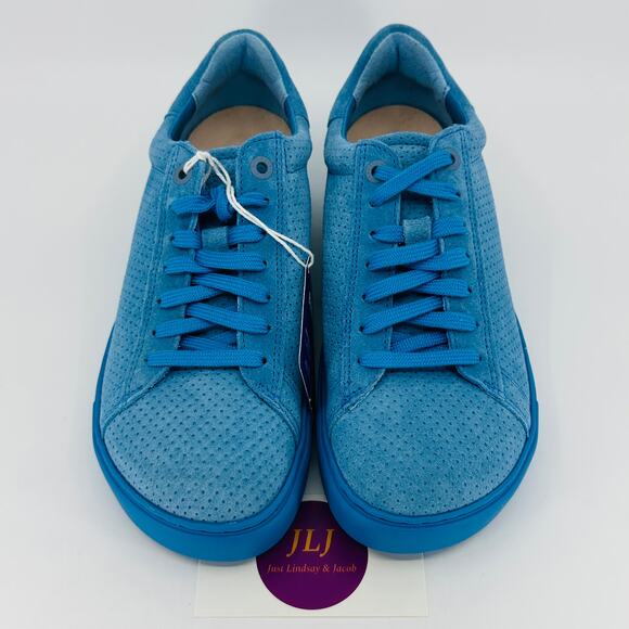 Birkenstock Women's Bend Low Sky Blue Embossed Suede Sneakers Size 37 EU / 6 US - Picture 3 of 12